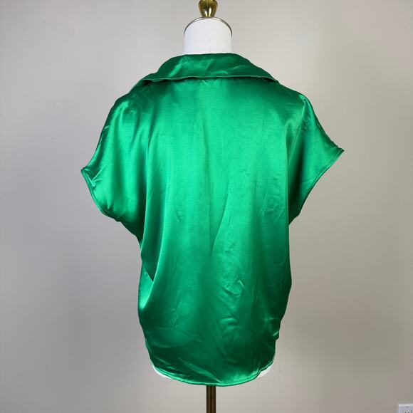 Rachel Zoe Button Up Tie Sleeveless Satin Top US Women's S - Picture 2 of 6